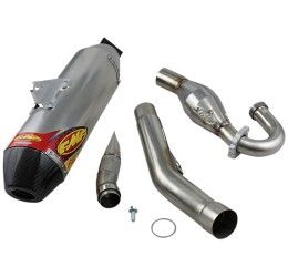 FMF Factory 4.1 Rct complete exhaust system with MegaBomb stainless pipe and stainless/aluminium with carbon end cap double silencer Kawasaki KXF 250 17-20