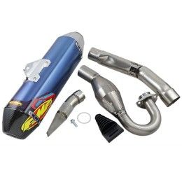 FMF Factory 4.1 Rct complete exhaust system with PowerBomb titanium pipe and blue anodized titanium with carbon end cap silencer Kawasaki KXF 250 17-20