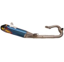 FMF Factory 4.1 RCT complete exhaust system with MegaBomb Titanium pipe and blue anodized Titanium silencer with end cap Carbon Yamaha WRF 250 23-24