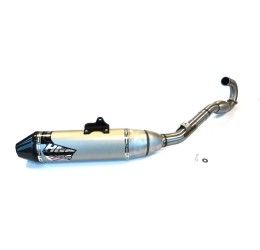 HGS T4 complete exhaust system with steel pipe and aluminum silencer with carbon end cap for Suzuki RMZ 450 18-25