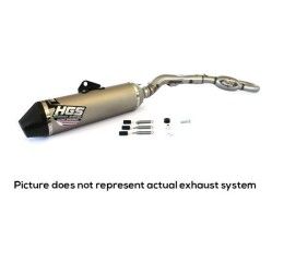 HGS T4 complete exhaust system with steel pipe and aluminum silencer with carbon end cap for Suzuki RMZ 450 18-25