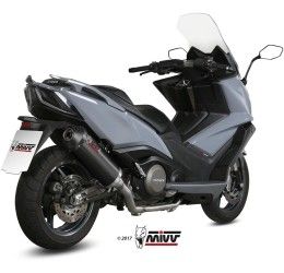 Mivv OVAL exhaust street legal black stainless steel with carbon cap for Kymco AK 550 17-20