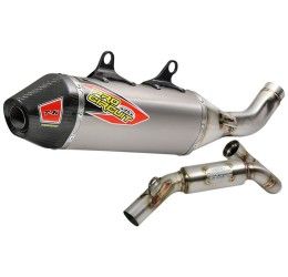 Pro Circuit T-6 Tri-Oval complete exhaust system with Stainless Steel pipe and Aluminum silencer with end cap Carbon GasGas MCF 450 2021