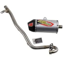 Pro Circuit T-6 complete exhaust system with Stainless Steel pipe and Aluminum silencer with end cap Carbon honda crf 110 f 19-22