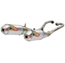Pro Circuit T-6 complete exhaust system with Stainless Steel pipe and Aluminum silencer with end cap Stainless Steel Honda CRF 250 R 18-19 (2 Silencers)