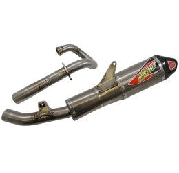 Pro Circuit Ti-6 Pro Conical complete exhaust system with Titanium pipe and Titanium silencer with end cap Carbon Honda CRF 250 R 2022