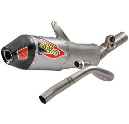 Pro Circuit Ti-6 Tri-Oval complete exhaust system with Titanium pipe and Titanium silencer with end cap Carbon Honda CRF 450 R 21-24