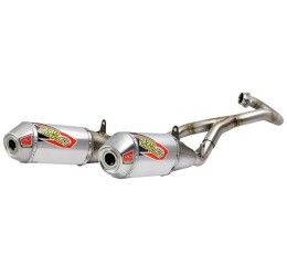 Pro Circuit T-6 complete exhaust system with Stainless Steel pipe and Aluminum silencer with end cap Stainless Steel Honda CRF 450 RX 17-18 (2 Silencers)