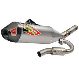 Pro Circuit Ti-6 Pro complete exhaust system with Titanium pipe and Titanium silencer with end cap Carbon Kawasaki KXF 250 17-19