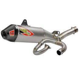 Pro Circuit T-6 Euro Tri-Oval complete exhaust system with Stainless Steel pipe and Titanium silencer with end cap Carbon Yamaha YZ 450 F 18-19