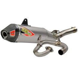Pro Circuit Ti-6 Asymmetrical complete exhaust system with Titanium pipe and Titanium silencer with end cap Carbon Yamaha YZ 450 F 20-21