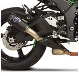 Termignoni complete exhaust system no street legal with stainless steel pipes and black titanium silencer with CNC aluminum end cap for BMW S 1000 RR 19-22
