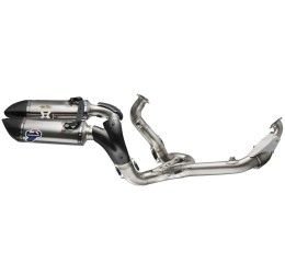 Termignoni complete exhaust no street legal with stainless steel pipes and titanium CuNb silencers with carbon end cap for Ducati 1199 Panigale 12-16 (2 silencers)