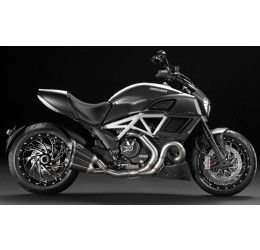 Termignoni complete exhaust system no street legal with stainless steel headers and carbon silencers for Ducati Diavel 1200 10-18 (2 Silencers)