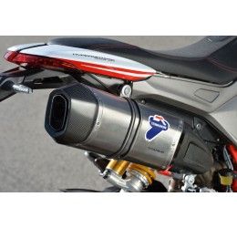 Termignoni complete exhaust system no street legal with titanium with carbon end cap silencer for Ducati Hypermotard 939 16-18