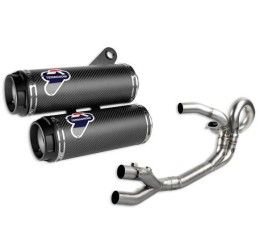 Termignoni complete exhaust system no street legal with carbon silencers for Ducati Monster 1200 2017 (2 Silencers)