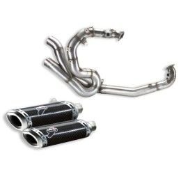 Termignoni complete exhaust system no street legal with stainless steel headers and carbon silencers for Ducati Streetfighter 848 S 11-15 (2 Silencers)