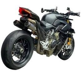 Termignoni complete exhaust system no street legal with titanium pipes and titanium silencer with carbon end cap for Ducati Streetfighter V4 20-22