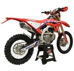 Termignoni complete exhaust system no street legal with stainless steel pipes and titanium silencer with carbon end cap for Honda CRF 450 R 21-25
