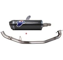 Termignoni complete exhaust system no street legal with stainless steel pipes and black titanium silencer with carbon end cap for Honda X-ADV 750 17-20