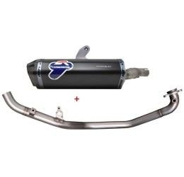 Termignoni complete exhaust system no street legal with stainless steel pipes and black titanium silencer with carbon end cap for Honda X-ADV 750 21-22