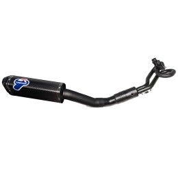 Termignoni complete exhaust system street legal with black stainless steel pipes and Black Titanium silencer for Yamaha T-Max 530 17-19