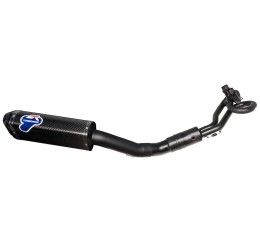 Termignoni complete exhaust system street legal with black stainless steel pipes and carbon silencer for Yamaha T-Max 530 17-19