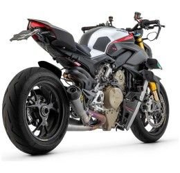 Arrow Works exhaust no street legal titanium with carbon end cap for Ducati Streetfighter V4 20-22