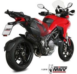 Mivv SUONO exhaust no street legal black stainless steel with carbon cap for Ducati Multistrada 1200 15-17