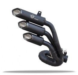 MT RACE 3 CANNE exhaust street legal BLACK STEEL with CARBON end cap for MV Agusta Superveloce 800 19-25