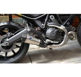 Termignoni exhaust no street legal titanium with carbon end cap low version for Ducati Scrambler 800 15-19