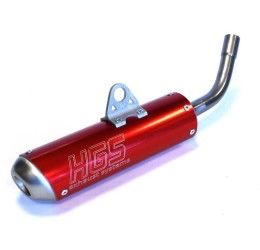 HGS aluminum silencer for KTM 65 SX 16-23 red