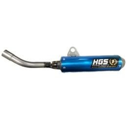 HGS aluminum silencer for TM MX 125 FI 22-23 blue
