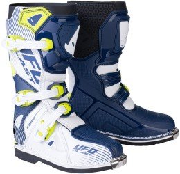 Off-road boots UFO Typhoon Junior blue-white-fluo yellow