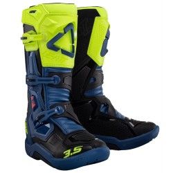 Off-road boots Leatt 3.5 blue-black-fluo yellow color