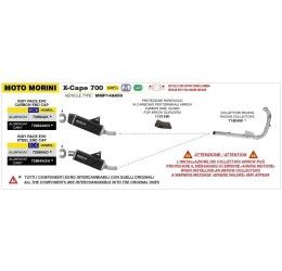 Arrow Indy Race EVO aluminium silencer with carby end cap street legal for Moto Morini X Cape 700 2025