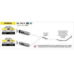 Arrow Race-Tech Aluminium silencer street legal for Honda NC 750 X 14-20