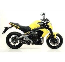 Arrow Race-Tech Approved aluminium Dark silencer with carby end cap street legal for Kawasaki ER6F 12-16