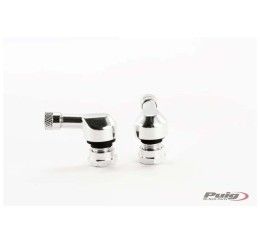 Puig 90° Tire Valves diameter 11.3 mm silver color (COUPLE)