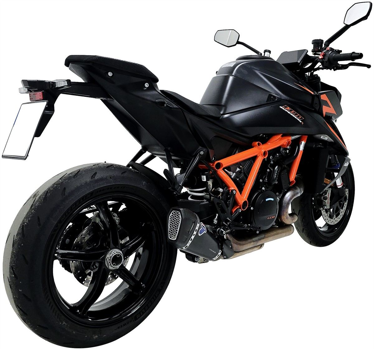 Termignoni exhaust street legal Euro 5+ black titanium with carbon end cap  for KTM 1390 Super Duke R 24-25